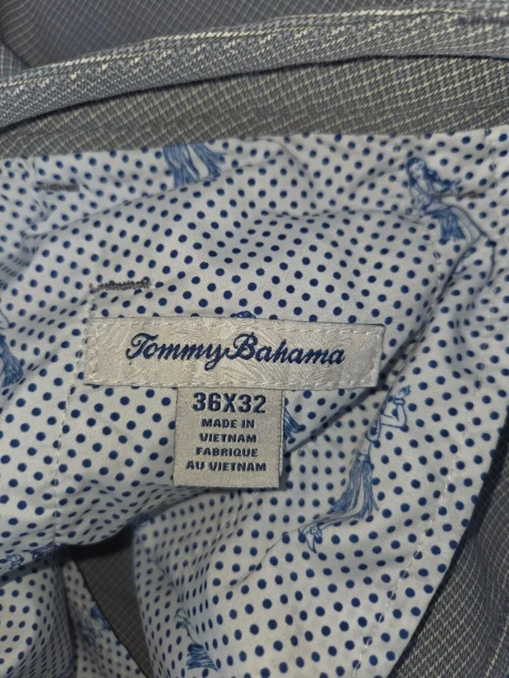 Tommy Bahama Mens Gray Check Performance Pants 36x32